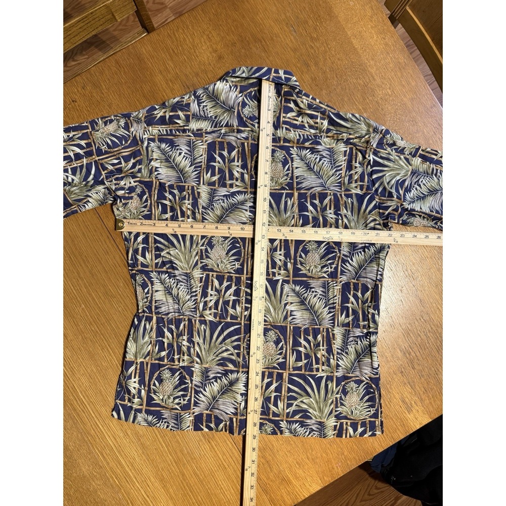 Tori Richard Honolulu Hawaiian Shirt Mens M Blue Pineapple Bamboo Cotton Lawn - Picture 7 of 8